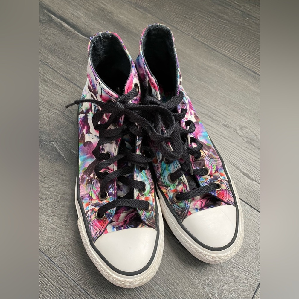 Converse Chuck Taylor All Star Hi 154879C Floral Print Sneakers Women 6 Men 4